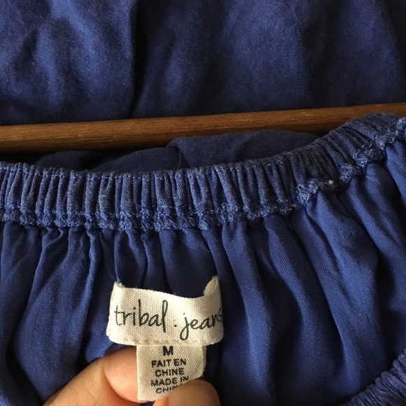 Off The Shoulder Blue Dress - Picture 3 of 3